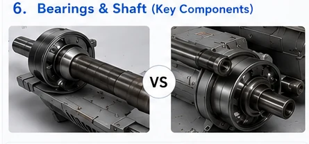Bearings and shaft comparison
