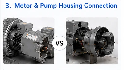 Motor and pump housing connection comparison